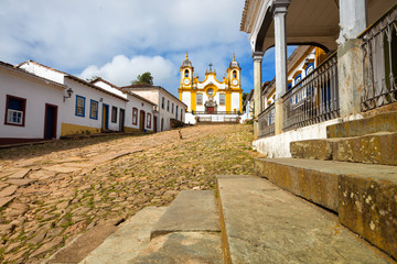 streets of the historical town Tiradentes, Brazil