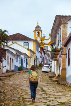 streets of the historical town Tiradentes, Brazil