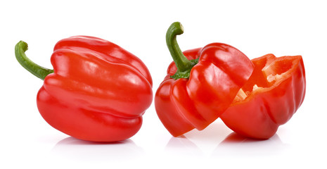red pepper over white background