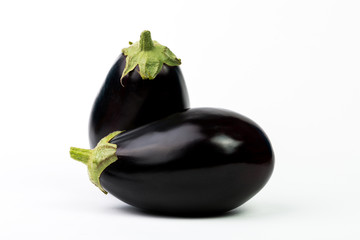 Aubergine or Eggplant vegetable isolated on white background