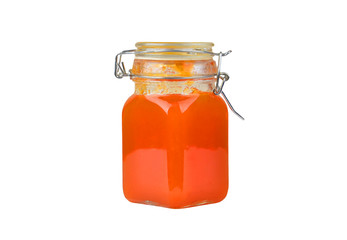 Apricot jam in glass jar