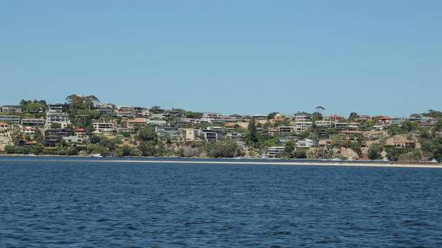 Perth waterfront houses on Swan river, Australia