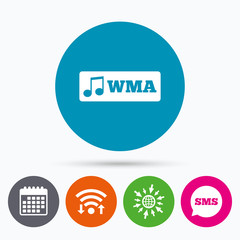 Wma music format sign icon. Musical symbol.