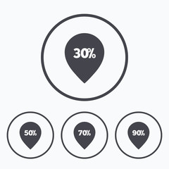 Sale pointer tag icons. Discount symbols.
