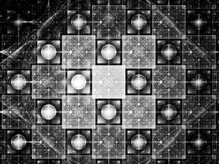 Panele Szklane Podświetlane  Abstrakcyjne koła i kwadraty generowane cyfrowo