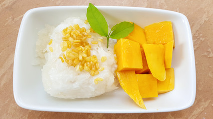 Mango and sticky rice with coconut milk