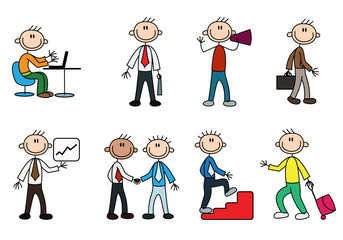 variety business stick man