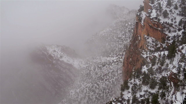 The Grand canyon national park in clouds