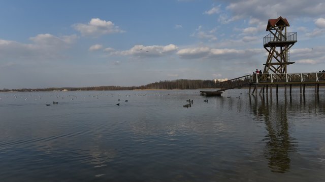 Pier on Pogoria Lake in Dabrowa Gornicza