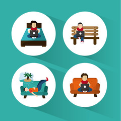 boy resting design, vector illustration