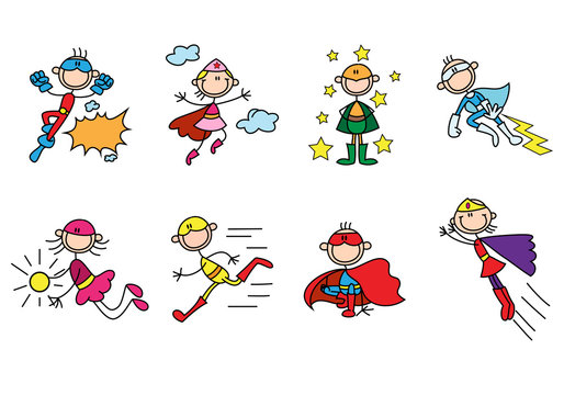 Superhero stick man Royalty Free Vector Image - VectorStock