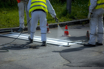 Road construction painter