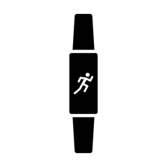 Fitness activity tracker with exercise monitor flat icon for apps and websites