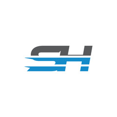 Simple Modern Dynamic Letter Initial Logo sh