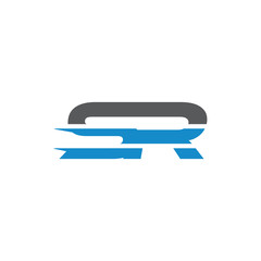 Simple Modern Dynamic Letter Initial Logo sr