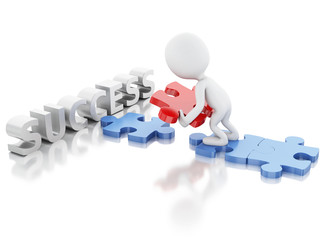 3D White people puzzle success