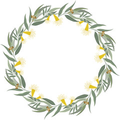 Eucalyptus wreath. Floral border frame