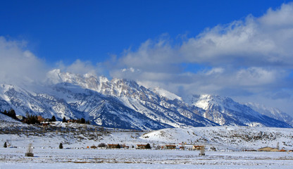 Fototapeta na wymiar Grand Tetons view from Elk Refuge
