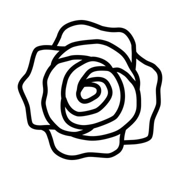 recommend clip art: Rose flower or romantic rose line art icon for apps and websites 