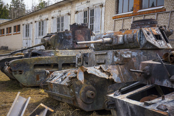 Destroyed german old tanks