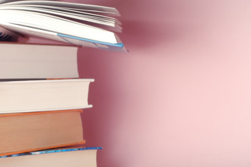 Vintage old books onon  light background