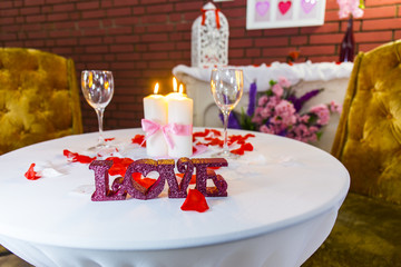 Romantic zone with round table