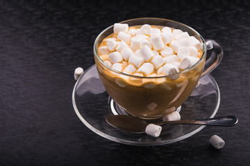 Cup of coffee with marshmallow