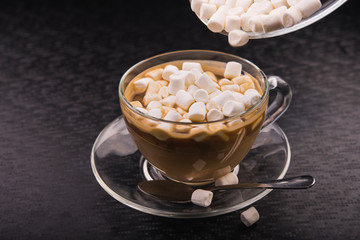 Cup of coffee with marshmallow