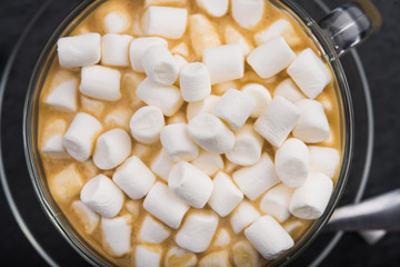 Cup of coffee with marshmallow