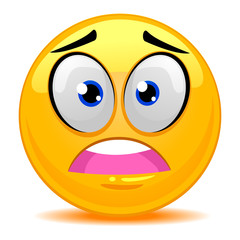 Vector Illustration of Smiley Emoticon Scared Face