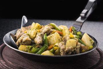 fried potatoes with vegetables