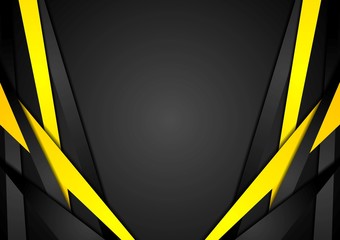 Black and yellow corporate tech vector striped design
