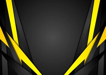 Black and yellow corporate tech vector striped design