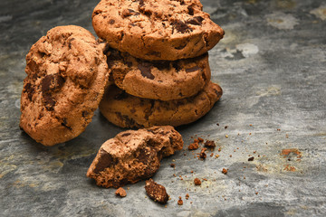 Fototapeta premium Chocolate Cookies on Slate
