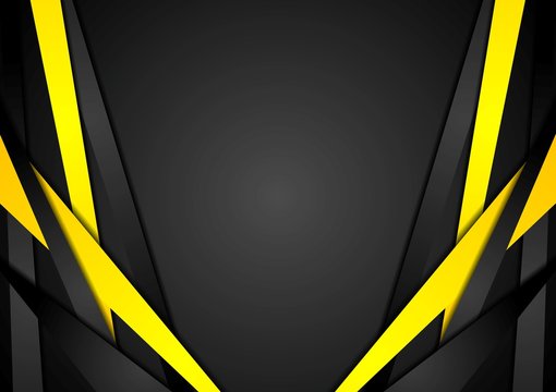 Black and yellow corporate tech vector striped design