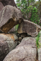 Underground creek in Girraween National Park during the day in Queensland, Australia