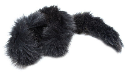 black fur collar on a white background
