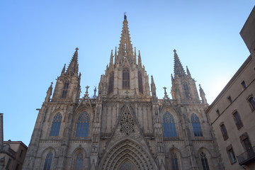 Fototapeta na wymiar Cathedral of the Holy Cross and Saint Eulalia in Barcelona, Spain