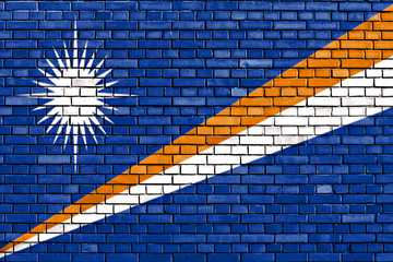 flag of Marshall Islands painted on brick wall