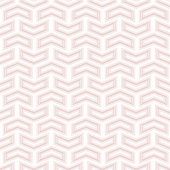 Geometric vector pattern with pink arrows. Seamless abstract background