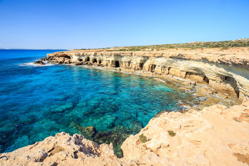 Beautiful cliffs and arches in Aiya Napa, Cyprus