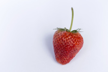 Fresh red strawberry with space on white background