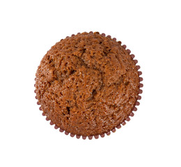 chocolate muffin isolated on white background