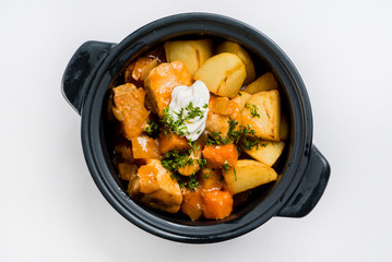 roasted meat and potato