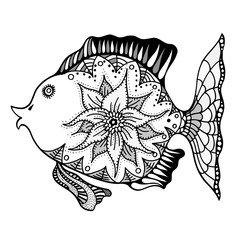 Hand drawn vector fish