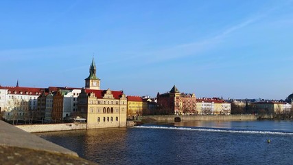 view of Rasinovo nabrezi street in Praha Czech Republic