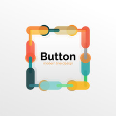 Thin line design geometric button, flat illustration
