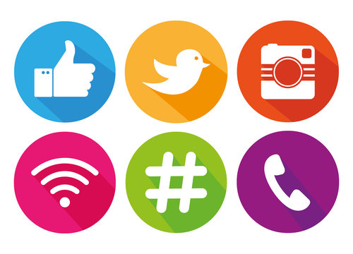 Icons for social networking vector