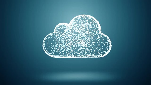 cloud storage from dots an lines slow moving, network conception from a plurality of hosts and communications 4K