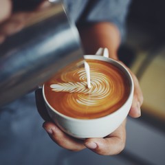 Fototapeta na wymiar coffee in coffee shop vintage color